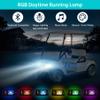 10L0L Deluxe Golf Cart Light Kit for Club Car DS 12V-60V, Full Headlight Taillight Kit with RGB Daytime Running Lamp Low High Beam Turn Signal Horn Brake Pad Hazard Blinker view 3