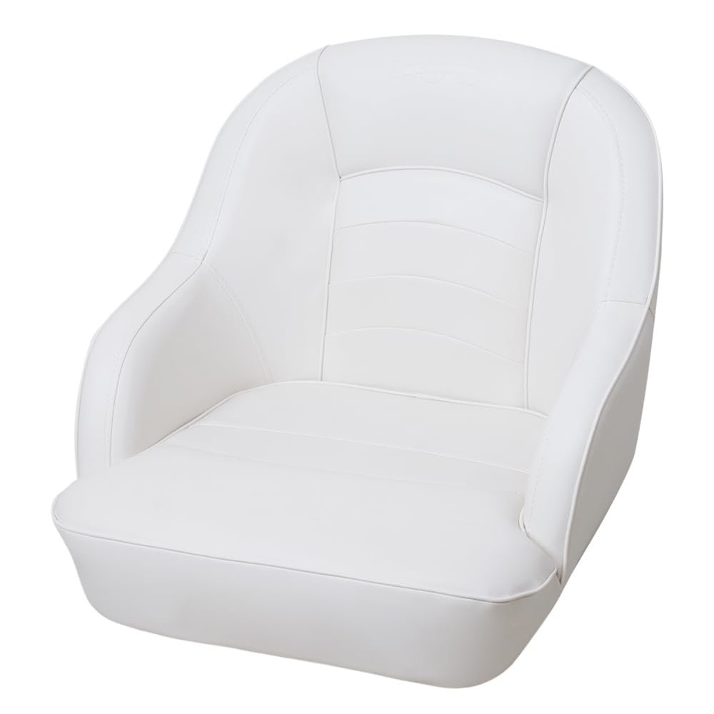 MSC Bucket Pontoon Boat Seat (White/White)