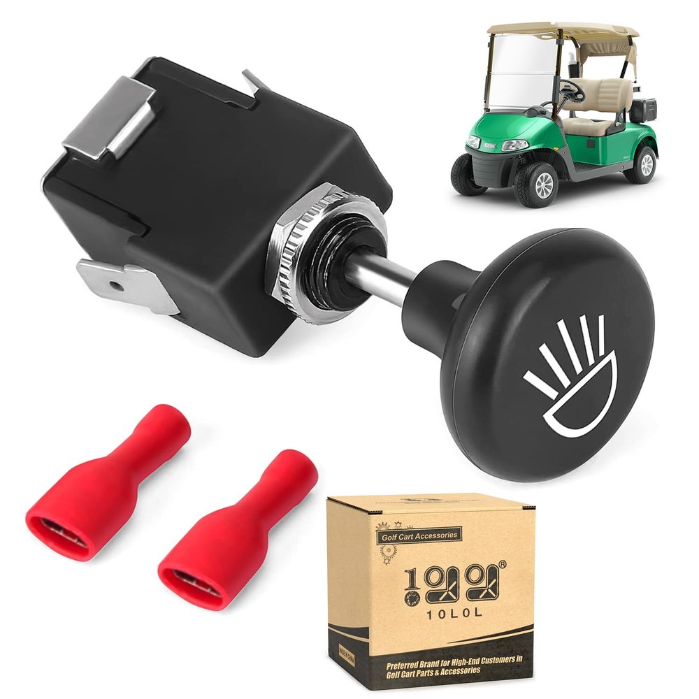 10L0L Golf Cart Headlight Switch Button for Yamaha, Club Car, EZGO, Push Pull Style, 12 Volt On Off Light Switch