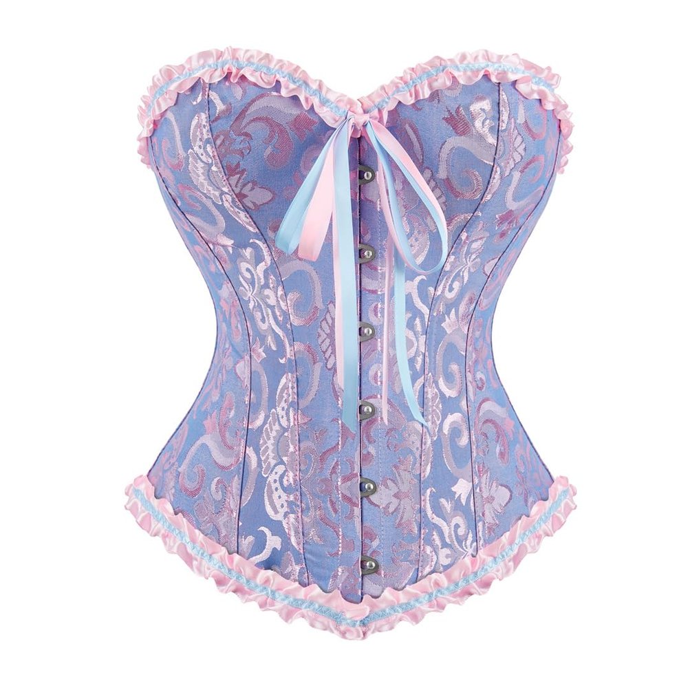 Kranchungel Corset Tops for Women: Renaissance Corset Bustier Shapewear - Halloween Costumes for Themed Parties Aged 25-35 Large Blue