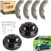 10L0L Golf Cart Brake Drum & Brake Shoes Kit for EZGO TXT 1996-Up Electric Golf Carts, Rear Brake Hub Drum Maintenance & Repair Kit, Replace OEM# 19186G1 70794G01 70795G01 27943G01 27945G01 view 1