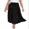 HAEOF Women's Summer Flowy Boho Maxi Skirt A Line Pleated Tiered Long Skirts with Pockets Fashion Beach Vacation Outfits (Black, M) view 1