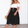HAEOF Women's Summer Flowy Boho Maxi Skirt A Line Pleated Tiered Long Skirts with Pockets Fashion Beach Vacation Outfits (Black, M) view 4