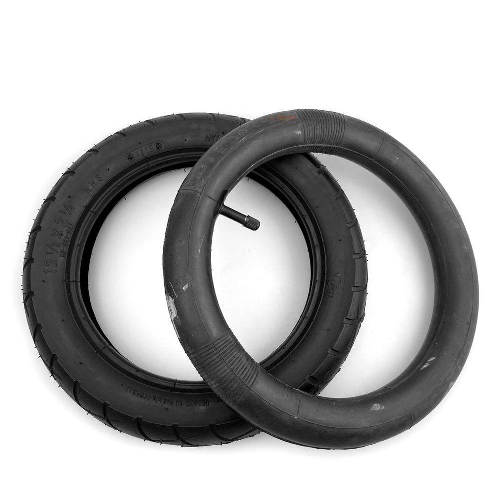12 Inch Tire for Bicycle Wheel 12 1/2 x 2 1/4 Tyre and Tube for Small Bike Wheel Diameter 30cm (tire+Direct Valve Inner Tube)