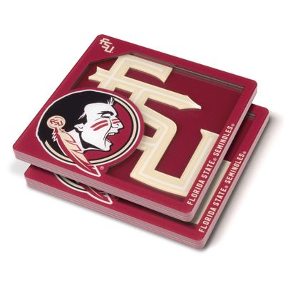 YouTheFan NCAA Florida State Seminoles 3D Logo Series Coasters 4" x 4"