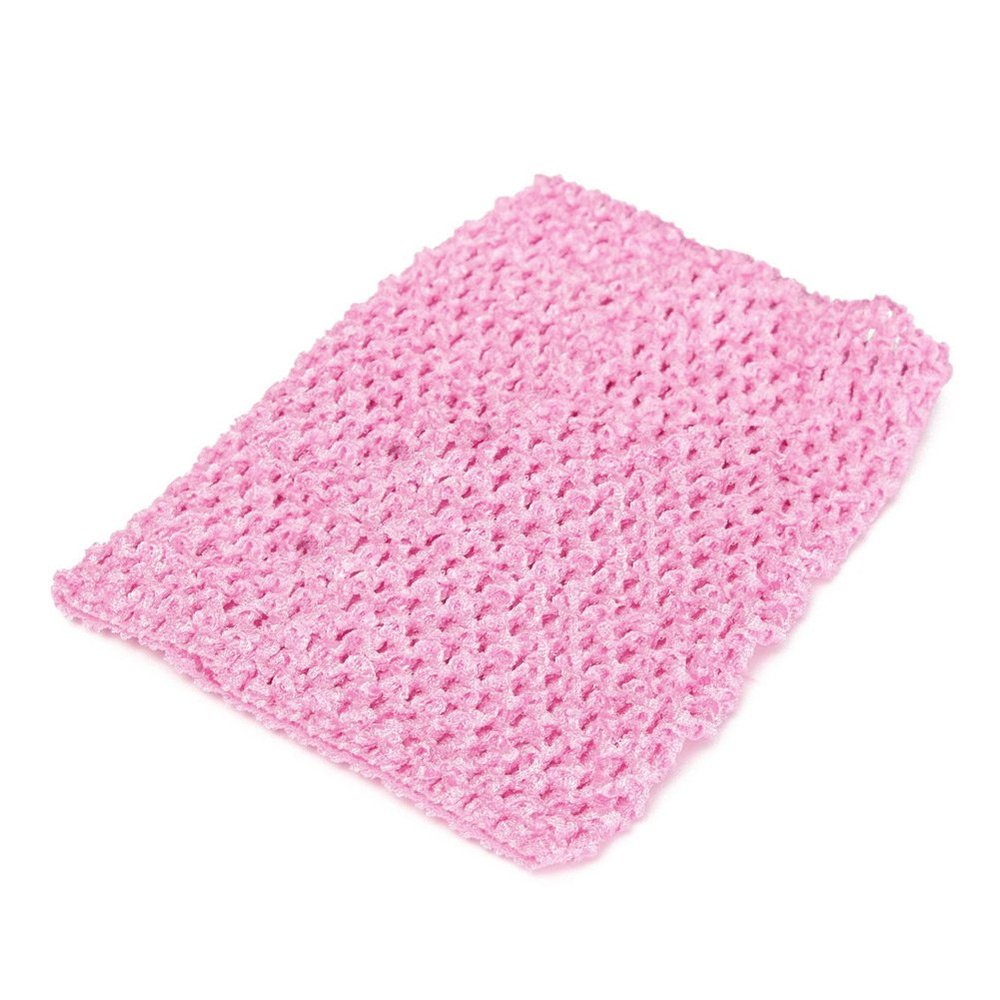 angwang Crochet Tube Top Elastic Waistband,9" Crochet Tube Top Elastic Waistband Headband Hair Band Girls Tutu Skirt Light Pink