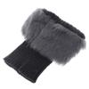 angwang Womens Winter Warm Crochet Knit Fur Trim Leg Warmers Cuffs Toppers Boot Socks Dark Gray view 1