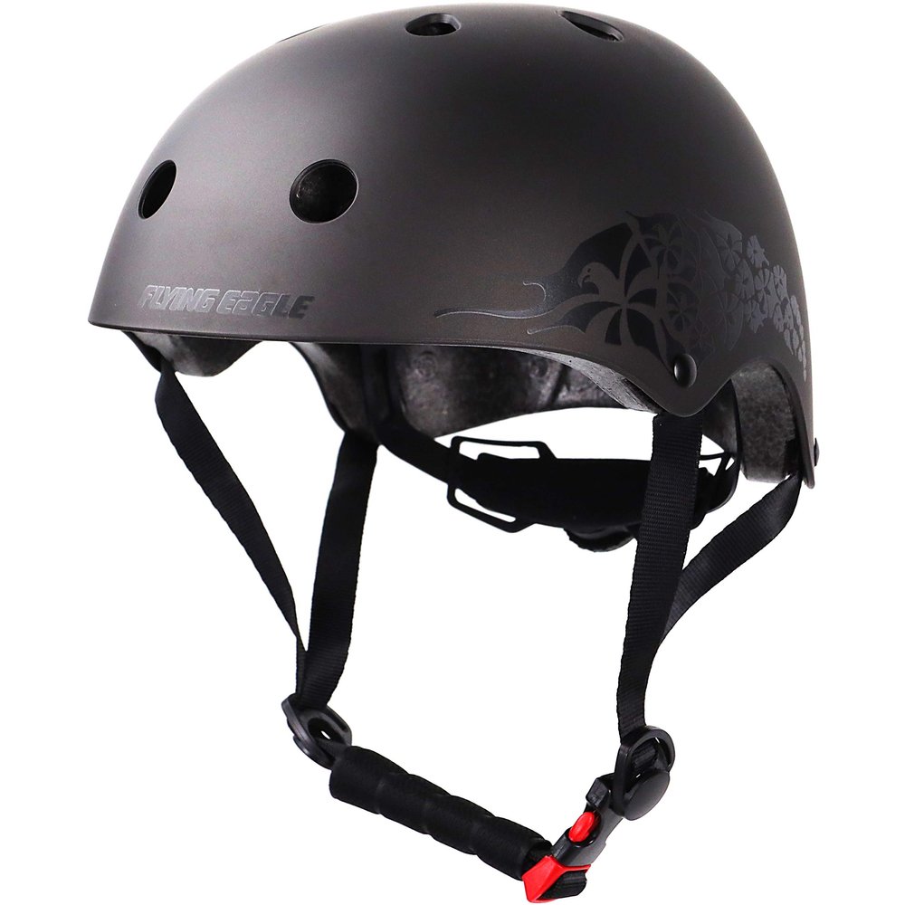 Flying Eagle Skate Helmet Mettle - Skateboard for Adults Black, Large
