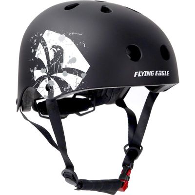 Flying Eagle Skate Helmet -Skateboard for Adults - Black/White, Large