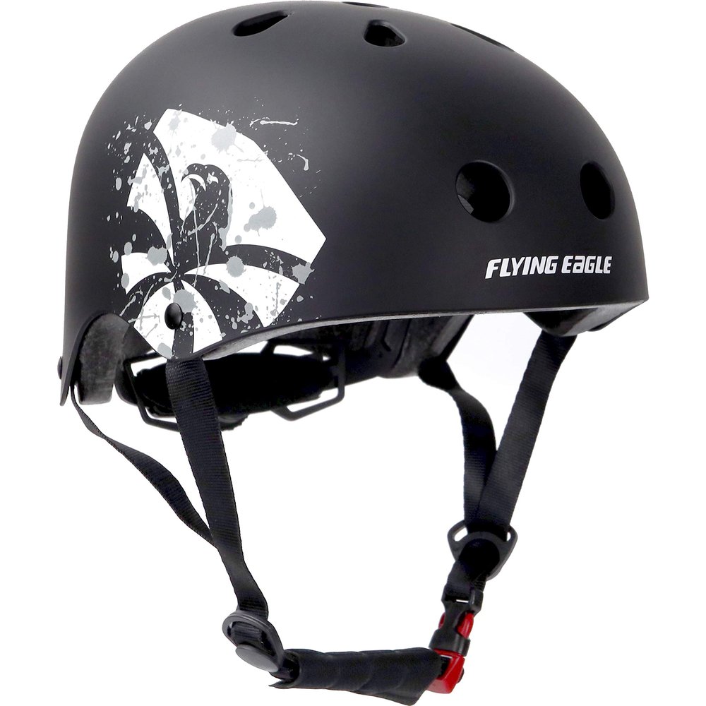 Flying Eagle Skate Helmet -Skateboard for Adults - Black/White, Large