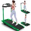 ANCHEER Treadmill with Desk Workstation& Adjustable Height, Folding Treadmill with 8% Incline,2.5HP Walking Pad for Home, 300lbs Weight Capacity/Ultra-Quiet/3 Type Control(Green)