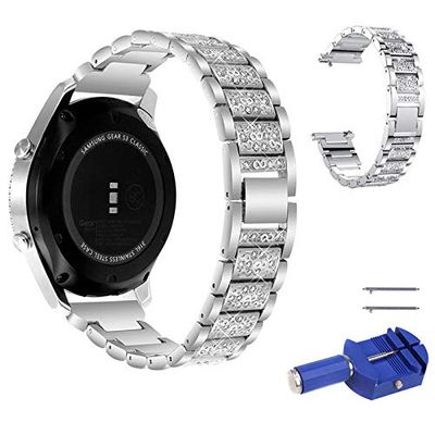 Gear S3 Frontier SM-R765T Watchband,Quick Release Only fit 22mm Durable 46mm Stainless Steel Strap Watchband Disassembly Tool Compatible with Samsung Gear S3 Frontier SM-R765T T-Mobile