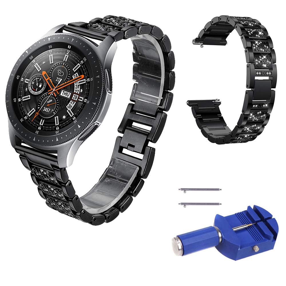 Gear S3 Frontier SM-R765A Watchband,Unique Design Easy to use Durable 46mm Stainless Steel Strap Watchband Disassembly Tool Compatible with Samsung Gear S3 Frontier SM-R765A AT&T