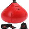 Boxerpoint Speed Bag Set - Black PU Leather, Medium - Includes 2 Hand Wraps & Carrying Bag - Durable Anti-Leak Punching Bag for Adults, Teens & Beginners - Easy Home Gym Setup for Reflex Training view 1