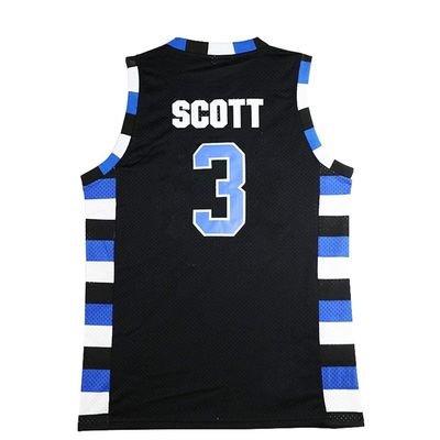 Mens One Tree Hill Scott Moive Basketball Jersey (#3 Black, X-Large)