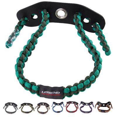 Legend 550 Paracord Bow Wrist Sling - Compound Bow Stabilizer & Hand Loop Carrier Archery Accessories - Adjustable Wrist Strap with Durable Leather Yoke, Strong Metal Grommets - Army Green - Green