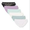 Amazon Essentials Women's Cotton High Leg Brief Underwear (Available in Plus Size), Breathable, Pack of 6, Ditsy Floral/Dots/Multicolor, X-Small view 1