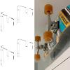 WANLIAN Skateboard Wall Mount Display Rack Skateboard Wall Rack Display Rack Hanger Rack Skateboard Wall Mount Bracket Deck Rack (Transparent 2 Pairs) view 1