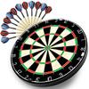 LinkVisions Sisal/Bristle Dartboard with Staple-Free Bullseye and 12 Steeltip Darts Plus Strong Aluminium Shaft, 17.8" 1.5", Moundting Kits Included view 2