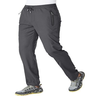 BASUDAM Men's Athletic Pants Thin Lightweight Quick Dry Zipper Pockets Outdoor Sports Pants for Running Jogging Hiking Dark Grey XXL
