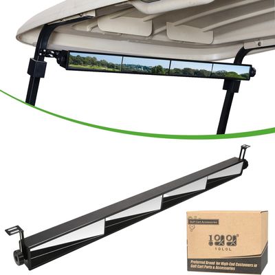 10L0L Universal Golf Cart 4 Panel Mirror for Yamaha, EZGO, Club Car, Wide Angle Interior Rear View Blind Spot Wink Mirror