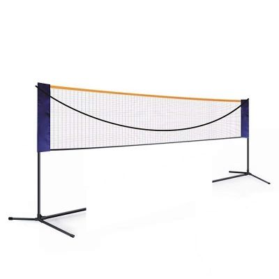 Portable Badminton Net Set, 20Ft 17Ft 12.6Ft Adjustable Sports Net with Poles Carrying Bag, Polypropylene Fiber Sports Net Set for Badminton, Tennis, Kids Volleyball, Pickleball