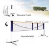 Portable Badminton Net Set, 20Ft 17Ft 12.6Ft Adjustable Sports Net with Poles Carrying Bag, Polypropylene Fiber Sports Net Set for Badminton, Tennis, Kids Volleyball, Pickleball view 3