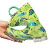 HugRain Toddler Boys Rain Boots Baby Kids Light Up Printed Waterproof Shoes Rubber Garden Puddle Boots Lightweight Adorable Cute Green Dinosaur Easy-On Handles and Insole (Size 9,Green) view 2