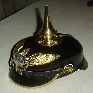 Leather German Prussian Pickelhaube Helmet WWI Wearable Helmet-AS4