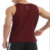 EZRUN Men's Tank Tops Quick Dry Workout Swim Beach Shirts Sleeveless Shirts for Bodybuilding Gym Fitness Training Burgundy view 3