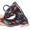 HugRain kids Boys Rain Boots Toddler Light Up Printed Waterproof Shoes Lightweight Adorable Cute Black Cosmos Roket Rubber with Easy-On Handles and Insole (Size 2,Black) view 2