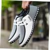 1pair Versatile Driving Shoes for Men Comfortable and Casual Footwear Stylish Loafers for Everyday Use White view 3