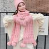 ZHANG Hat Scarf Set Women Knitted Hat Scarf and Gloves Set Soft Warm Beanie for Cold Weather.Adult Women's 3 Piece Winter Set - Pompom Beanie Hat, Scarf, for Women (Color : Pink) view 3