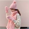 ZHANG Hat Scarf Set Women Knitted Hat Scarf and Gloves Set Soft Warm Beanie for Cold Weather.Adult Women's 3 Piece Winter Set - Pompom Beanie Hat, Scarf, for Women (Color : Pink) view 4
