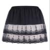 Vanrose Jan Women's Sheer Underskirt See Through Lace Trim Layering V28 Black L/XL view 1