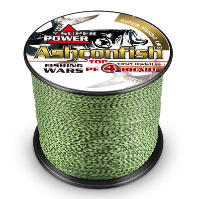 Ashconfish Braided Fishing Line- 4 Strands Super Strong PE Fishing Wire Heavy Tensile for Saltwater & Freshwater Fishing -Abrasion Resistant - Zero Stretch- 1000M/1093Yards 15LB Black and Yellow