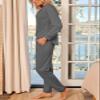 AUTOMET Lounge Sets for Women Comfy 2 Piece Pajamas Sets Fall Loungewear Pjs Outfits Sweatsuits with Sweatpants 2025 Black Grey M view 3