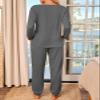 AUTOMET Lounge Sets for Women Comfy 2 Piece Pajamas Sets Fall Loungewear Pjs Outfits Sweatsuits with Sweatpants 2025 Black Grey M view 4