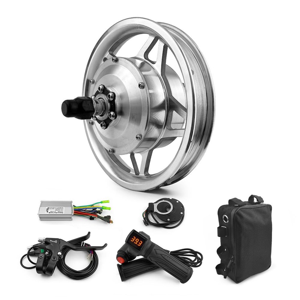 L-faster 12 inch Bicycle with 250W Hub Motor Front Wheel with Pedal Assist Sensor (24V Front Silver)