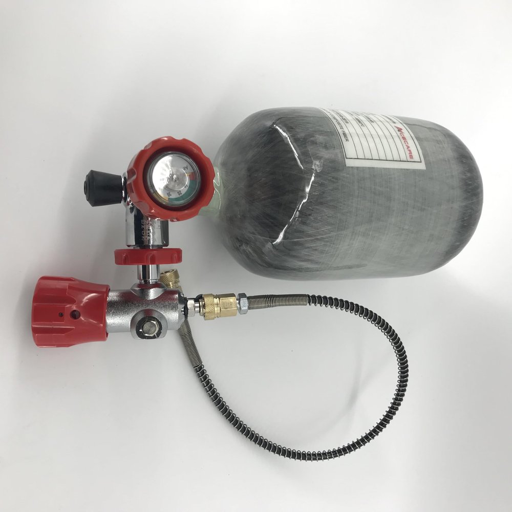 Acecare HPA Paintball Tank 2L/4350Psi Carbon Fiber Tank PCP Charging System CE Approved (2L Tank w Valve Set)