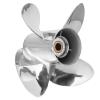 Qiilu Boat Outboard Propeller, 4-Blade Outboard Propeller Stainless Steel 13 x 19 RH Pitch Fit for Engine view 2