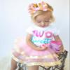 Luke and Lulu 2nd Birthday Outfit Girl - Two Sweet Tutu Dress with Headband - Photo-Ready 3-Piece Set view 3