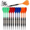 SHOT TAKER CO. EST. 2017 Soft Tip Darts Set |12 pc Bar Darts | 50 Extra Black 2BA Tips | 3 of Each Color| Fun Darts for 4 Players on Electronic/Plastic Dartboard (STC10429-18g-Black Brass Barrel) view 1