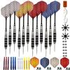 Steel Tip Darts Set - Professional 12PC Darts Steel Tip for Dartboard - Includes Steel Brass Barrels + Plastic & Aluminum Shafts + O-Ring's + Flights & Protectors + Sharpener + Wrench (22g-STC10432) view 1