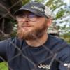Jeep Garment Washed Text Logo Trucker Hat  | Unstructured Low Profile Cap with Mesh Back & Snap Closure (US, Alpha, One Size, Black) view 3