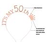 50th Birthday Sash and Tiara, Rose Gold, for Women view 3