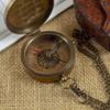 Calyron Brass Pocket Magnetic 2" Compass with Chain Nautical Sailor Gift Idea Boat Decor Antique Steampunk Style Engraved Gifts Directional Pirate Hiking Travel Camping Compass view 2
