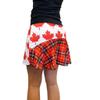 Canadian Flag Plaid Flutter Style Golf/Tennis Skort | Maple Leaf Running Skirt (Small) White view 1
