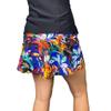 Hawaiian Floral Flutter Style Golf/Tennis Skort | Made in USA Flower Golf Skirt (XLarge) Rainbow view 3