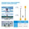 OCEANBROAD SUP Paddle - Adjustable Stand-Up Paddle for Paddleboard Kayak, Adjustable Aluminum Alloy Shaft 68" - 84", 4-Piece, Orange view 2